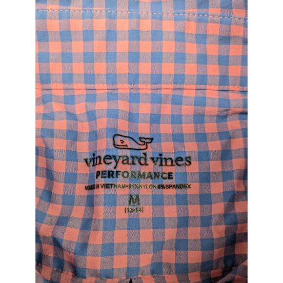 Vineyard Vines Performance Pink/Blue Check Button Up Shirt - Picture 3 of 4